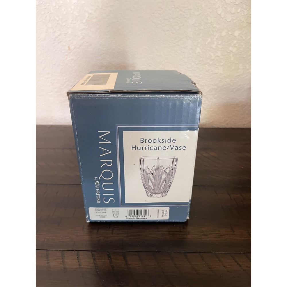 Marquis by Waterford Brookside Crystal Hurricane Vase 6 Inch Made in Germany NIB